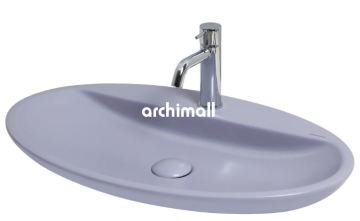 Sarin Batarya Delikli 72x42cm Tezgahüstü Lavabo Mat Leylak