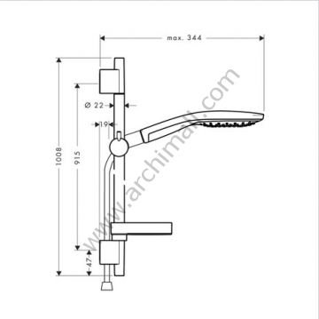 Hansgrohe Raindance Select S 150 Unica\'S Puro Set 0,90 m 27803000