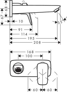 Hansgrohe Logis Ankastre Lavabo Bataryası ve İç Seti