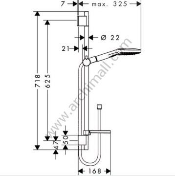 Hansgrohe Raindance Select E 120 Unica Set 0,65 m Beyaz 26620400