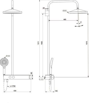 İdeal Standard Ceratherm Solos Termostatik Duş Sistemi Krom