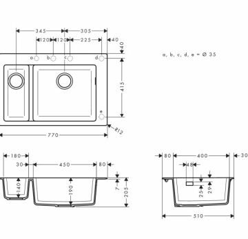 Hansgrohe Granit Beton Gri Eviye Seti