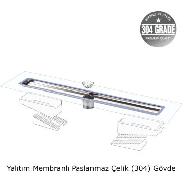Evimetal Proline Duş Kanalı 60 cm Yandan Çıkışlı