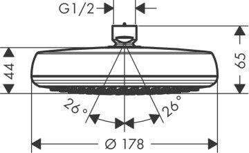 Hansgrohe Crometta Tepe Duşu 160 1 Jet + Tavan Bağlantısı 10 cm 26577000-27479000