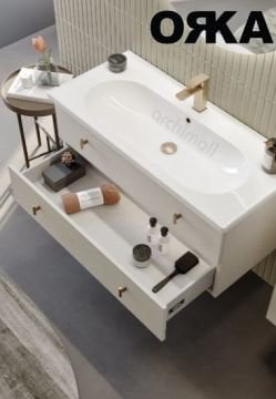 Orka Milazzo 100 cm Ayaklı Banyo Dolabı