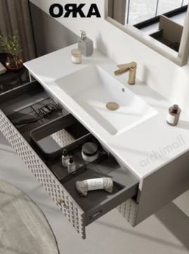 Orka Lipari 100 cm Ayaklı Banyo Dolabı