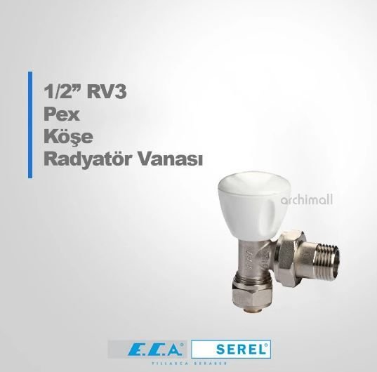 Eca 1/2'' RV3 Köşe Radyatör Vanası