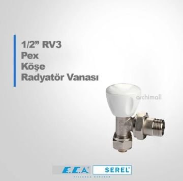 Eca 1/2'' RV3 Pex Köşe Radyatör Vanası