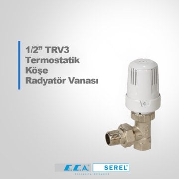 Eca 1/2'' TRV3 Termostatik Köşe Radyatör Vanası