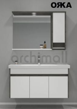 Orka Aydos 100 cm Asma Banyo Dolabı Retro Gümüş