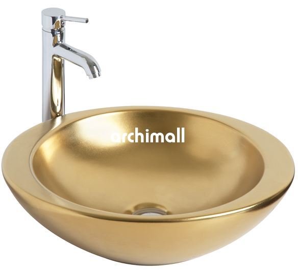 Adara 53x45.5cm Tezgahüstü Lavabo  Altın Mat