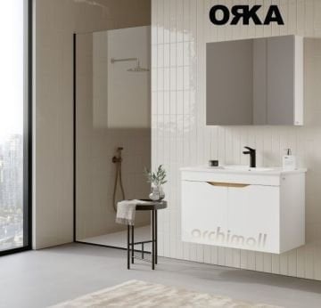 Orka Lena 85 cm Kapaklı Asma Banyo Dolabı