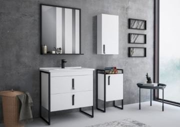 Orka Modena 80 cm Ayaklı Beyaz Banyo Dolabı