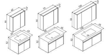 Orka Arno 65 cm Kapaklı Asma Banyo Dolabı