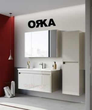 Orka Arno 100 cm Kapaklı Asma Banyo Dolabı