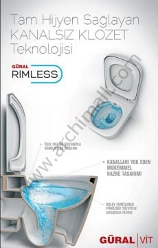 Güral Nova Rimless Kanalsız Asma Klozet + Soft Klozet Kapak