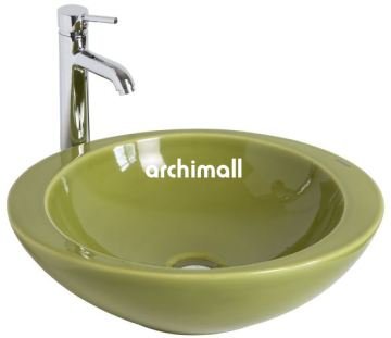 Adara 53x45.5cm Tezgaüstü Lavabo Yosun Yeşili