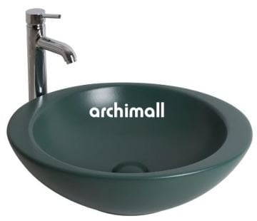 Adara 53x45.5cm Tezgaüstü Lavabo Mat Zümrüt