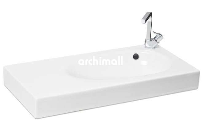 Bunda BD Batarya Delikli 91x45 cm Etajerli Lavabo Beyaz
