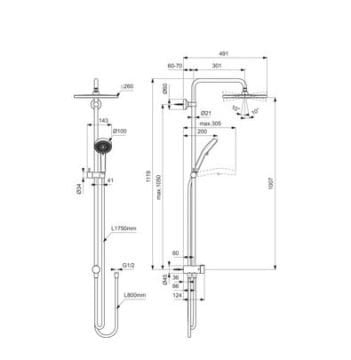 İdeal Standard Ceratwist T25 Duş Sistemi Krom