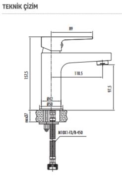 Creavit Sharp Kırmızı Lavabo Bataryası SR1500K