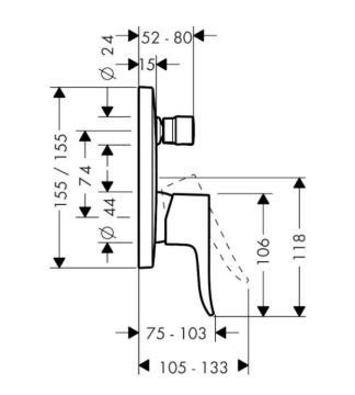 Hansgrohe Metris Ankastre Banyo Bataryası 31493000