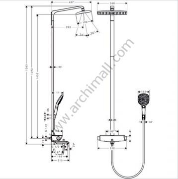 Hansgrohe Raindance Select E360 1 Jetli Duş Paneli 27113000