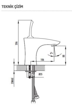 Creavit Planet Lavabo Bataryası PL1801