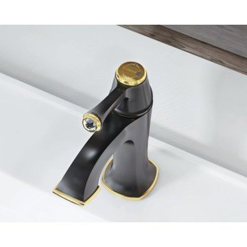 Creavit Elegant Siyah Altın Lavabo Bataryası EG1500-S