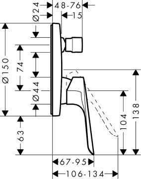 Hansgrohe Logis E Ankastre Banyo Bataryası 71404000