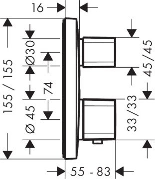 Hansgrohe Ecostat E Termostatik Ankastre Banyo Bataryası 15708000