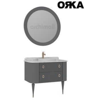 Orka Felice 100 cm Ahşap Ayaklı Banyo Dolabı