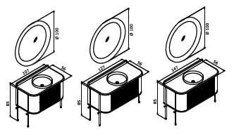 Orka Felice 107 cm Metal Ayaklı Banyo Dolabı