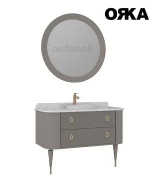 Orka Felice 120 cm Ahşap Ayaklı Banyo Dolabı