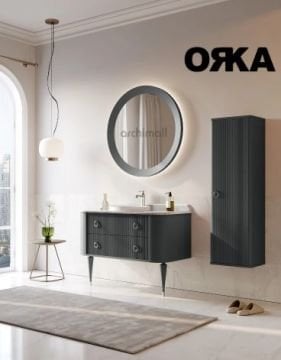 Orka Felice 120 cm Ahşap Ayaklı Banyo Dolabı