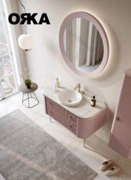 Orka Felice 120 cm Ahşap Ayaklı Banyo Dolabı