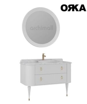 Orka Felice 120 cm Ahşap Ayaklı Banyo Dolabı