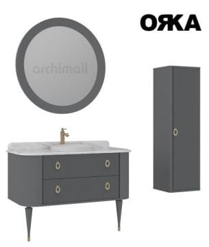 Orka Felice 120 cm Ahşap Ayaklı Banyo Dolabı