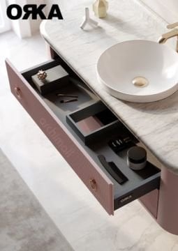 Orka Felice 140 cm Ahşap Ayaklı Banyo Dolabı