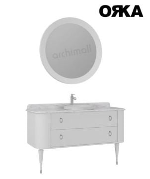 Orka Felice 140 cm Ahşap Ayaklı Banyo Dolabı