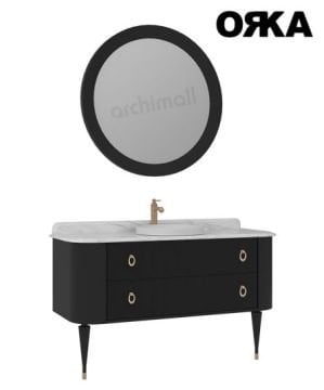 Orka Felice 140 cm Ahşap Ayaklı Banyo Dolabı