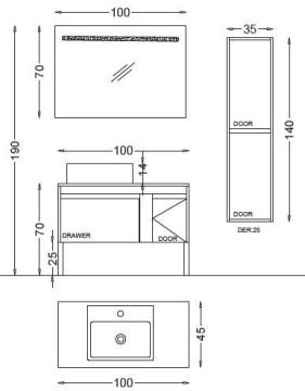 Badella Dream 100 V2 Banyo Dolabı
