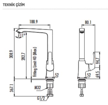 Creavit Avangart Krom Evye Bataryası AG8500