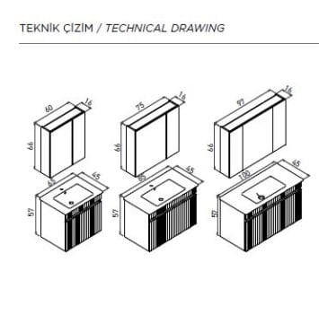 Orka Tivoli 65 cm Asma Banyo Dolabı