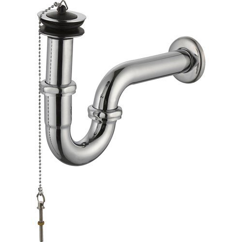 Krom Lavabo Sifonu Süzgeçli 33 cm
