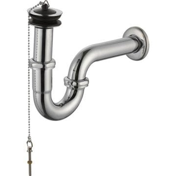 Krom Lavabo Sifonu Süzgeçli 33 cm