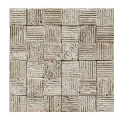 Delta Doğaltaş Taraklı Klasik Traverten Mozaik 48x48 mm