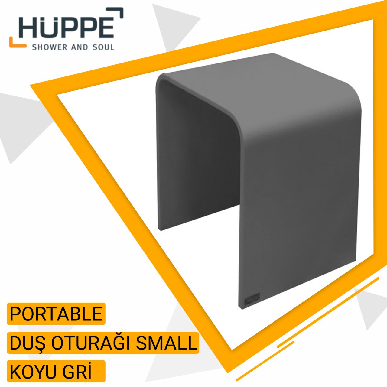 Hüppe Portable Koyu Gri Duş Oturağı Small