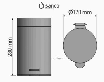 Sanco Pedallı Çöp Kovası Beyaz 3 Lt