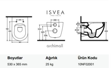 İsvea Banyo İnfinity Asma Klozet Seti Mint